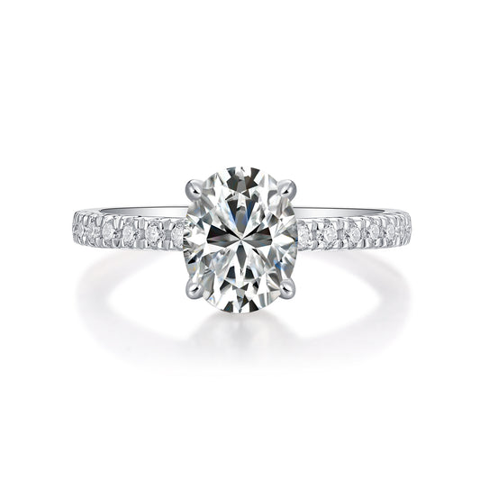 Cinderella - Set With Top-quality Moissanite S925, Silver And Platinum-plated Diamond Wedding Ring. The Ring Can Be Inspected With A Diamond Pen