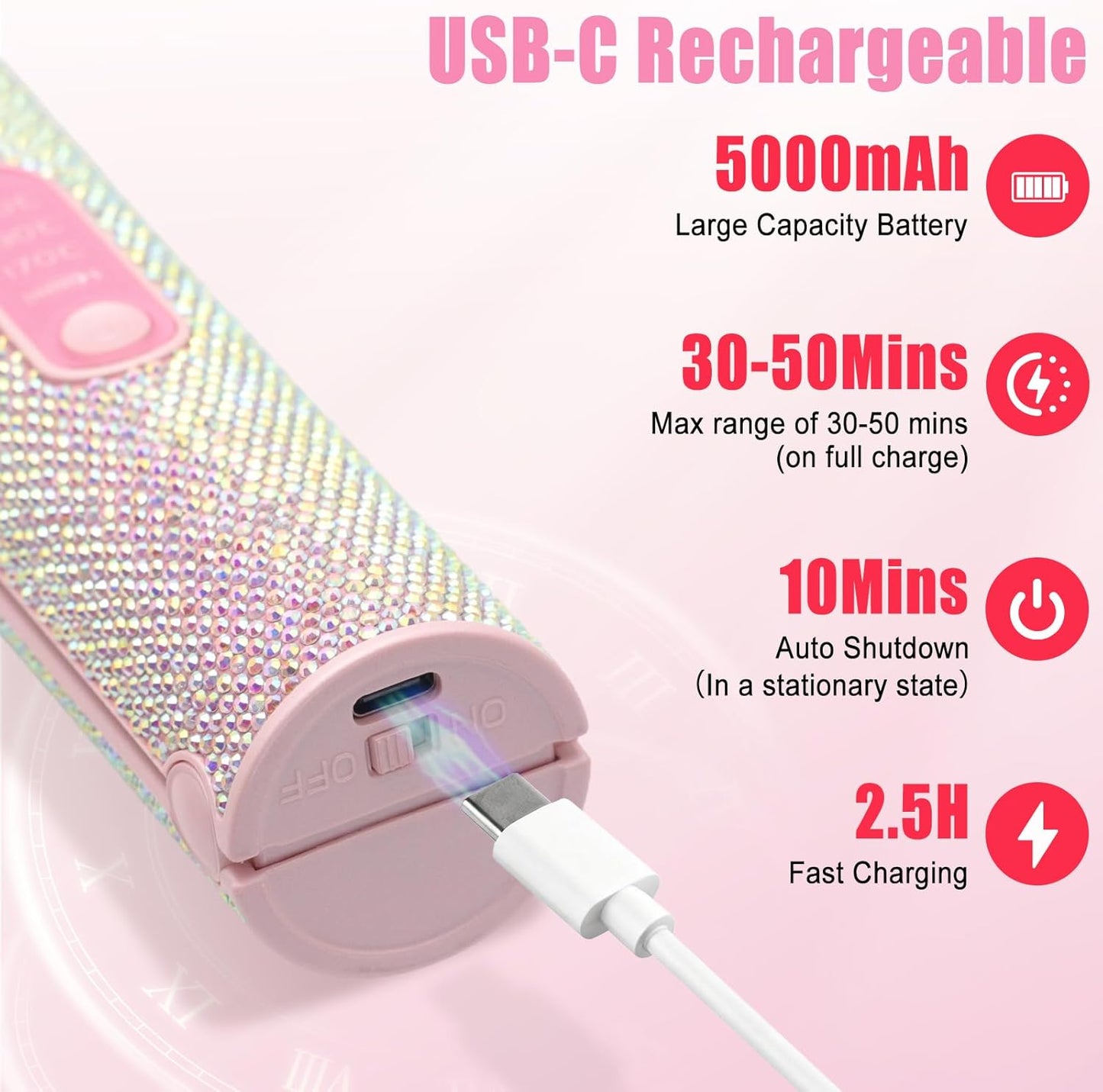 AuroraGlow™ Gemstone Wireless Hair Straightener