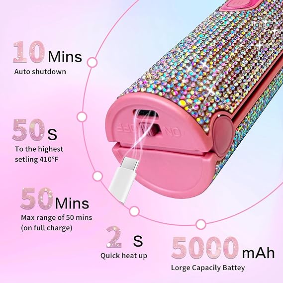 AuroraGlow™ Gemstone Wireless Hair Straightener