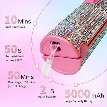 AuroraGlow™ Gemstone Wireless Hair Straightener